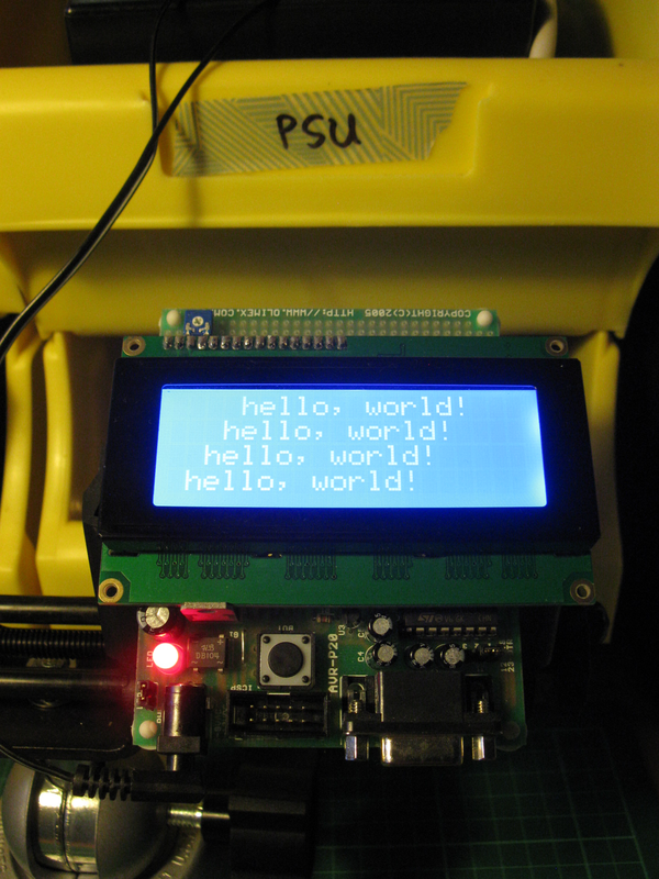 the completed LCD hello world project